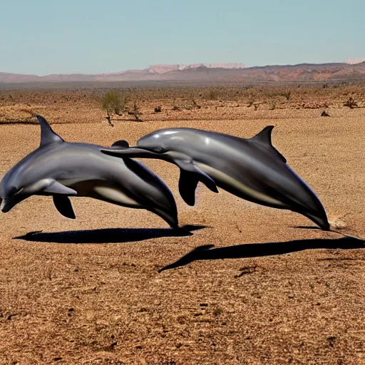 Image similar to dolphins walking in the desert