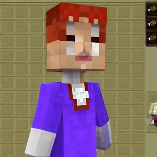 Image similar to minecraft skin of queen elizabeth, queen elizabeth in minecraft, as a minecraft skin