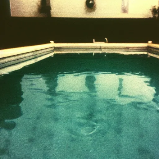 Prompt: Beautiful 2000s soft Photograph taken with a phone-camera from 2000, of an infinite infinite infinite liminal empty pool