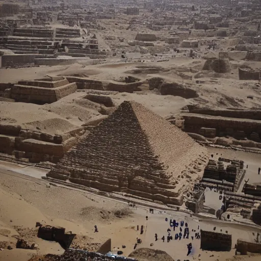 Image similar to photo of giant dragon flying around pyramids in Giza, 50mm, beautiful photo