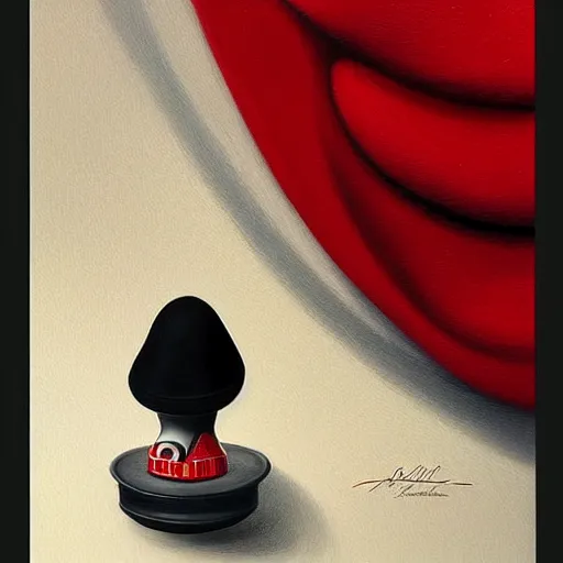 Image similar to a painting of doohickey, an ultrafine detailed painting by rafal olbinski, behance contest winner, pop surrealism, detailed painting, very detailed, minimalist, skeuomorphic, airbrush art