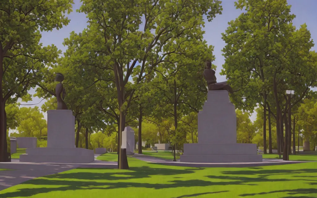 Image similar to the statue park in st. petersburg, by kenton nelson,