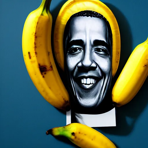 Prompt: photorealistic banana with arms and legs and the face of barack obama, hyper detailed