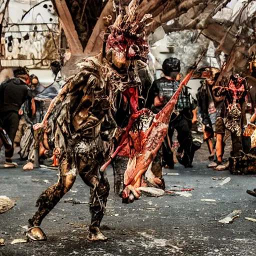 Image similar to abstract mosh pit, slam dancing creatures, circle pit demons, violent zombie dance, violent protest, war photography, high detail, 4 k