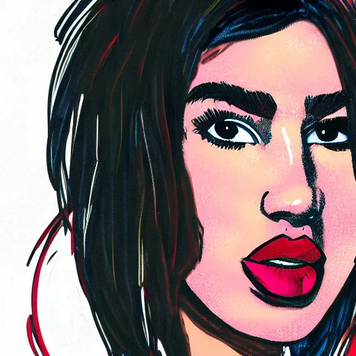 Image similar to caricature of dua lipa, professional, digital art, silly