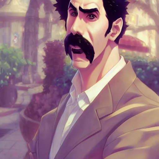 Image similar to An anime portrait of Borat, by Stanley Artgerm Lau, WLOP, Rossdraws, James Jean, Andrei Riabovitchev, Marc Simonetti, and Sakimichan, tranding on artstation