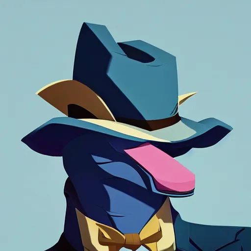 Image similar to face icon stylized minimalist darkwing duck, loftis, cory behance hd by jesper ejsing, by rhads, makoto shinkai and lois van baarle, ilya kuvshinov, rossdraws global illumination