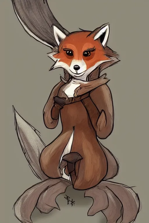 Image similar to a cute medieval anthropomorphic fox with a fluffy tail, comic art, trending on furaffinity, cartoon, kawaii, backlighting, furry art!!!, cool shading, concept art