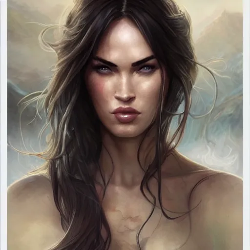 Image similar to megan fox, d & d, fantasy, portrait, highly detailed, digital painting, trending on artstation, concept art, sharp focus, illustration, art by artgerm and greg rutkowski and magali villeneuve