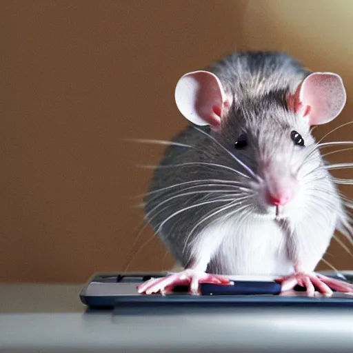 Image similar to evil genius rat eats the internet