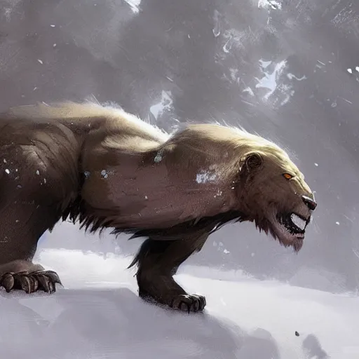 Image similar to sabertooth painted by Greg Rutkowski