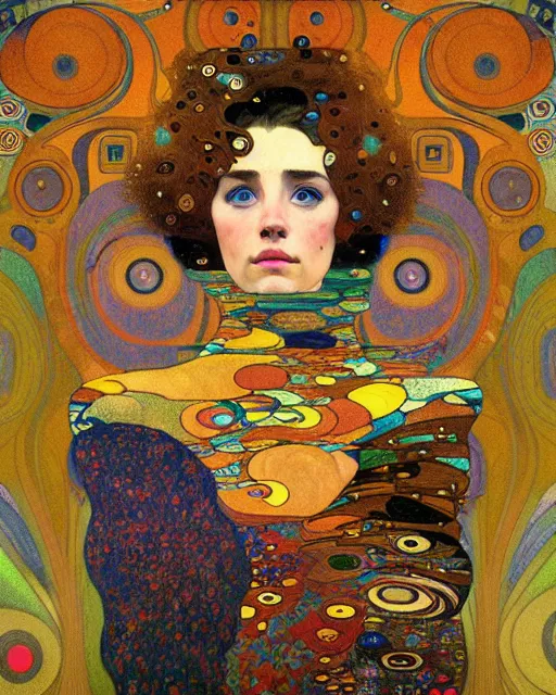 Prompt: nature cat portrait an oil painting splashes with many colors and shapes by gustav klimt greg rutkowski and alphonse mucha, polycount, generative art, psychedelic, fractalism, glitch art