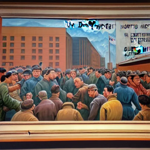 Image similar to the word daily in a socialist realist mural