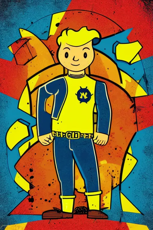 Image similar to fallout 7 6 retro futurist illustration art by butcher billy, sticker, colorful, illustration, highly detailed, simple, smooth and clean vector curves, no jagged lines, vector art, smooth andy warhol style