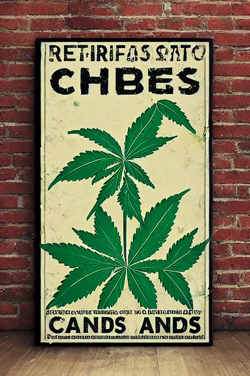 Prompt: retro cannabis poster