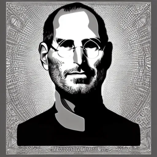 Image similar to steve jobs mandala shepard fairey