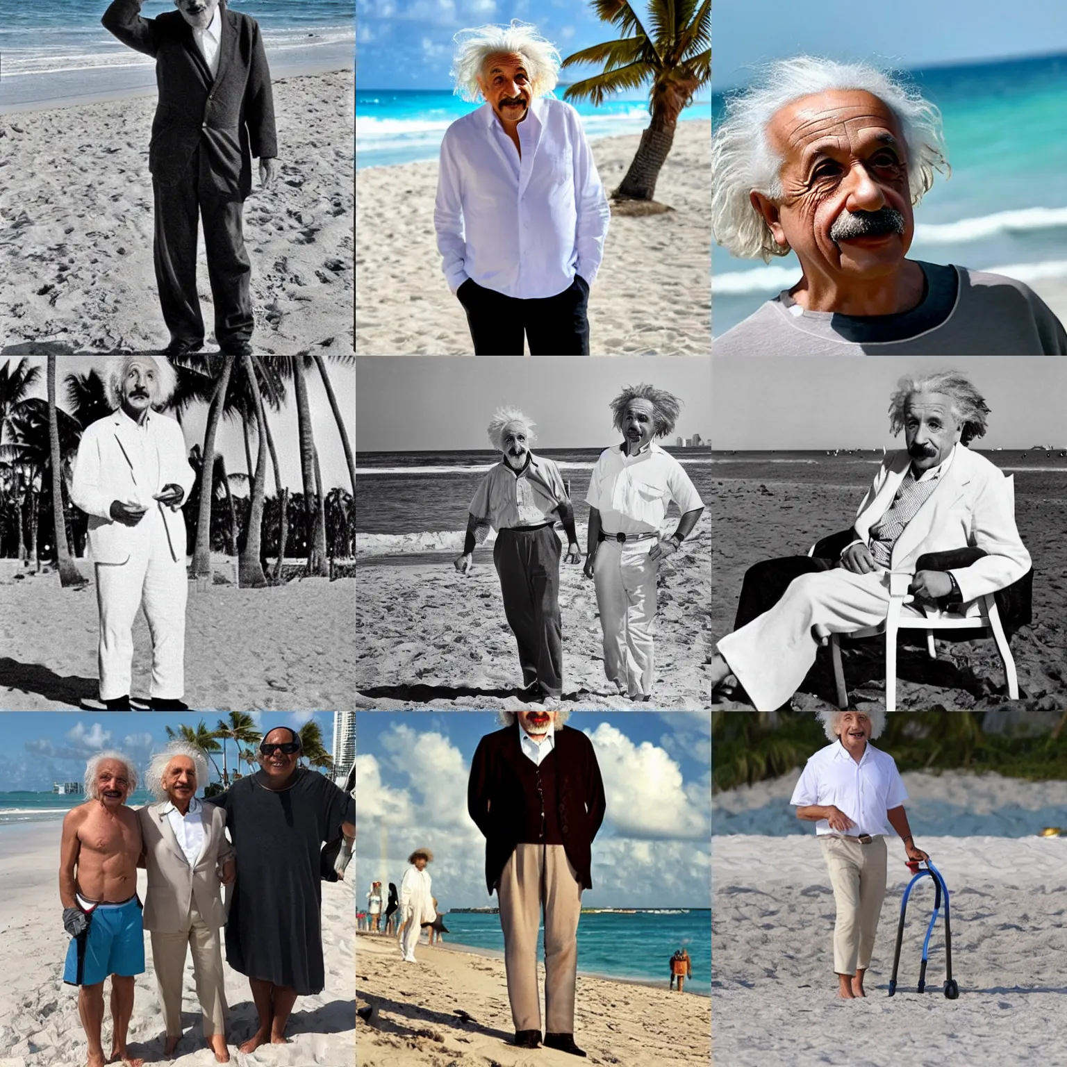 Prompt: albert einstein on miami beach in 2 0 2 2