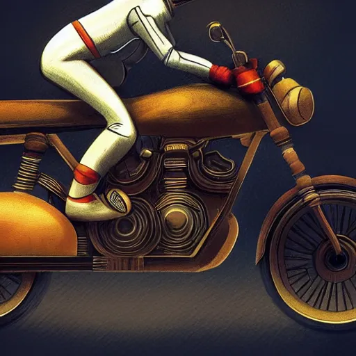 Prompt: astronaut riding a motorcycle, digital art, trending on artstation, high quality