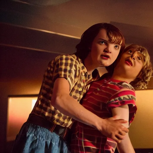 Prompt: Eddie Munson and Chrissy Cunningham from stranger things dancing on the clouds, photography, cinematic, cinematic lighting, ultra realistic, ultra detailed, hyper realistic, epic, photorealistic, beautiful