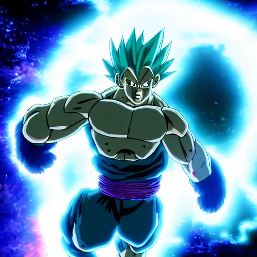 Image similar to an orangutan in dragon ball z going ultra instinct, 4 k, hyper realistic, dslr, high resolution, landscape, beautiful, anime, super saiyan, ultra instinct