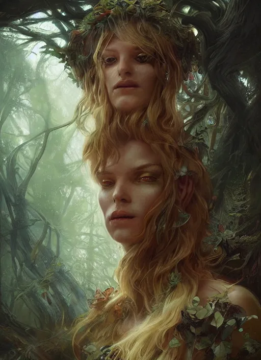 Prompt: digital _ painting _ of _ forest witch _ by _ filipe _ pagliuso _ and _ justin _ gerard _ symmetric _ fantasy _ highly _ detailed _ realistic _ intricate _ port