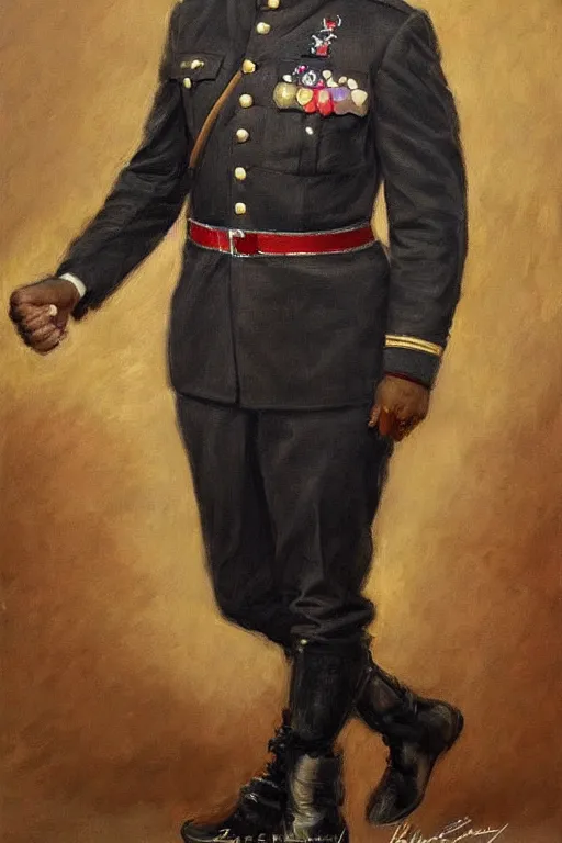 Image similar to full body portrait of the dictator of the toronto raptors, kyle lowry 1 8 8 9, in full military garb, oil on canvas by william sidney mount, trending on artstation