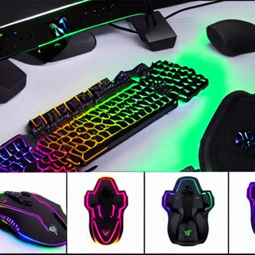 Image similar to razer RGB gaming tractor