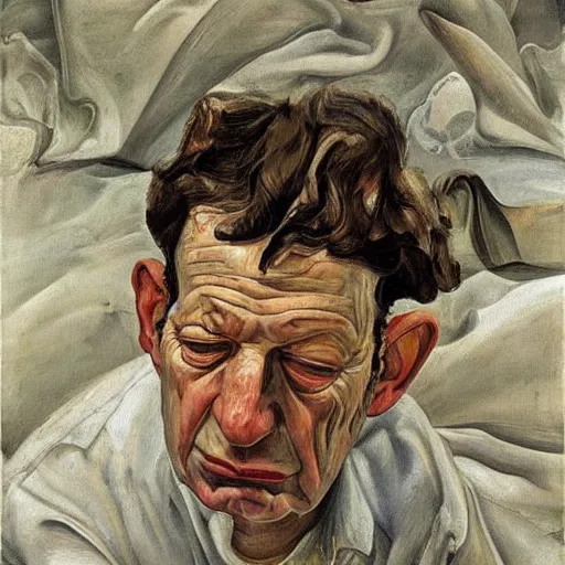 Prompt: artwork by lucian freud