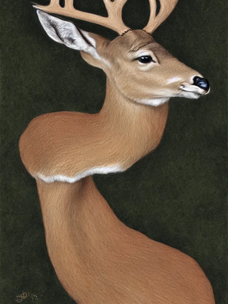 Image similar to a portrait of a male deer, by Don Bluth