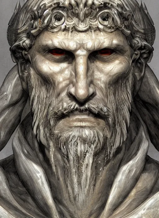 Image similar to close up concept art of an ancient greek character, by robert irkman, by ayami kojima, brutalism