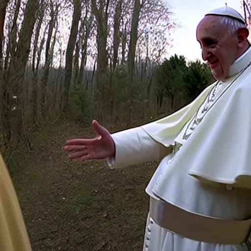 Image similar to the pope on trail cam footage