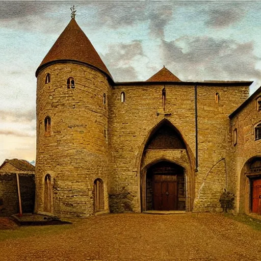 Image similar to a medieval school