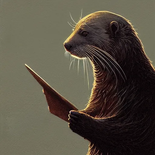 Prompt: an otter listening to music,digital art,art by greg rutkowski,trevor henderson,western comic style,photorealistic,realistic,deviantart,artstation,cg society,detailed face,hyperdetailed,amazing artwork,real photo