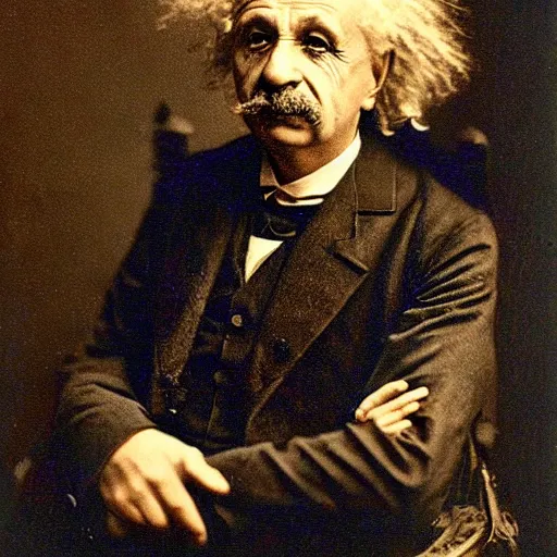 Prompt: victorian einstein portrait