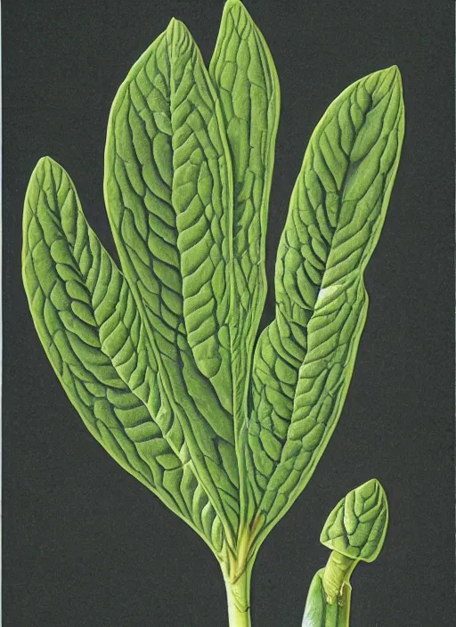 Image similar to scientific botanical illustration of a plant with fingers at the tip of some stems