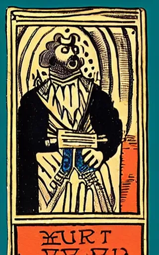 Image similar to The music guy, tarot card from the 1600s