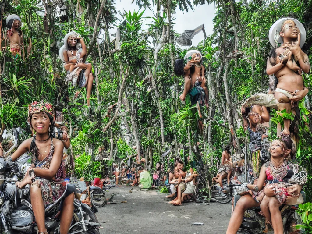 Image similar to a photo of futuristic bali island in the year 2 0 5 0, perfect faces, 5 0 mm, award winning photography