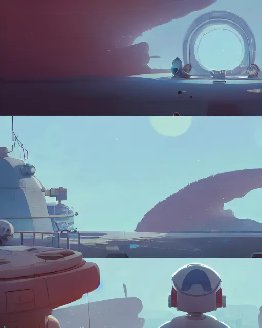 Image similar to landing on the terraforming mars settlement, cory loftis, james gilleard, atey ghailan, makoto shinkai, goro fujita, studio ghibli, rim light, exquisite lighting, clear focus, very coherent, plain background, soft painting