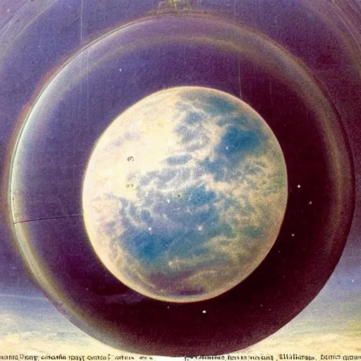 Prompt: 1820s photo from space of 🌎 inside a oil bubble, damaged, NASA