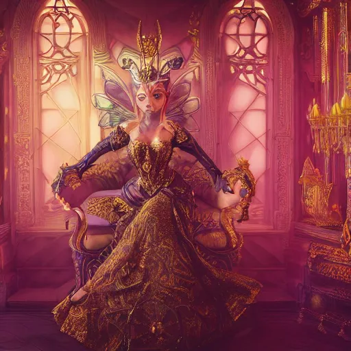 Prompt: portrait of princess of evil, beautiful, attractive, glowing, ornate and intricate, jaw dropping, dynamic lighting, fairy tale, intricate and detailed, 4 k octane render