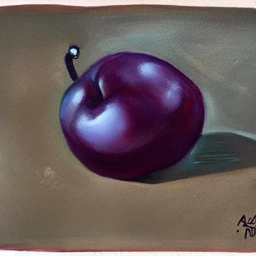 Image similar to artistic rendition of a plum