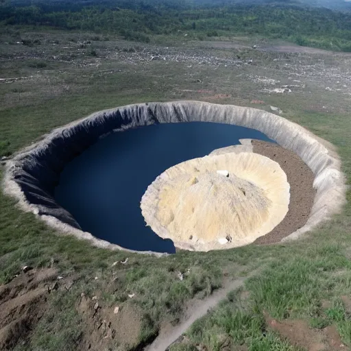 Image similar to a town with a gigantic crater at the center