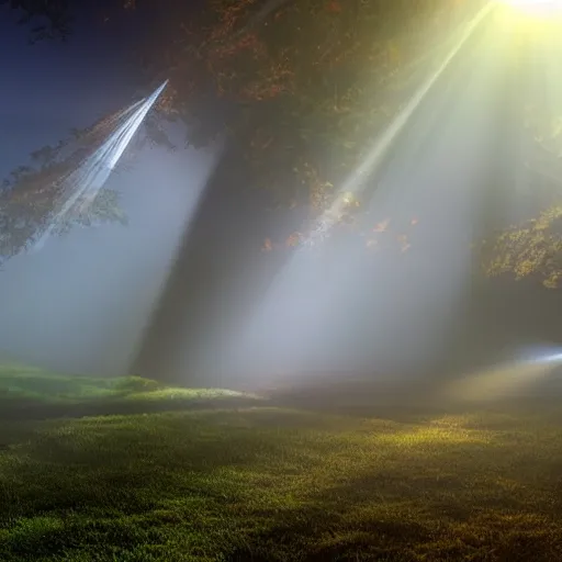 Image similar to a beautiful photo of god rays. volumetric lighting.