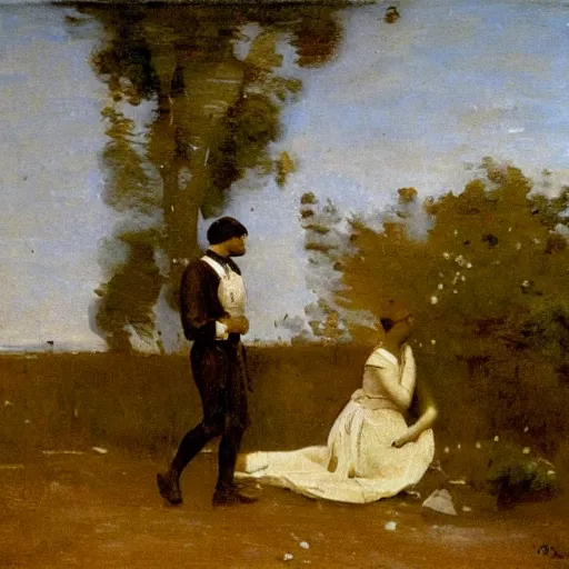 Image similar to long distance relationship, by camille corot