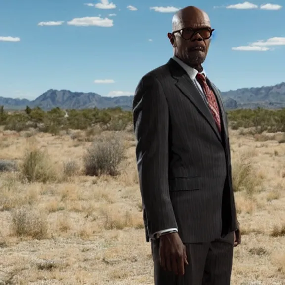 Image similar to A still of Samuel L. Jackson as Saul Goodman in Breaking Bad