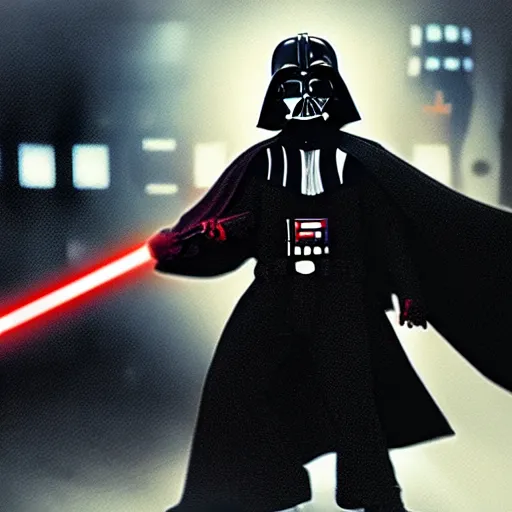Image similar to darth vader participating in a rap battle