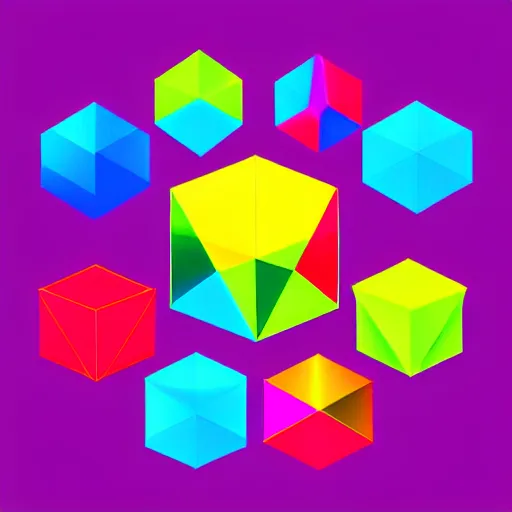 Image similar to abstract colorful platonic solids