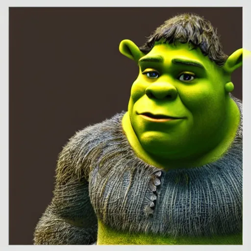 Image similar to shrek, intricate