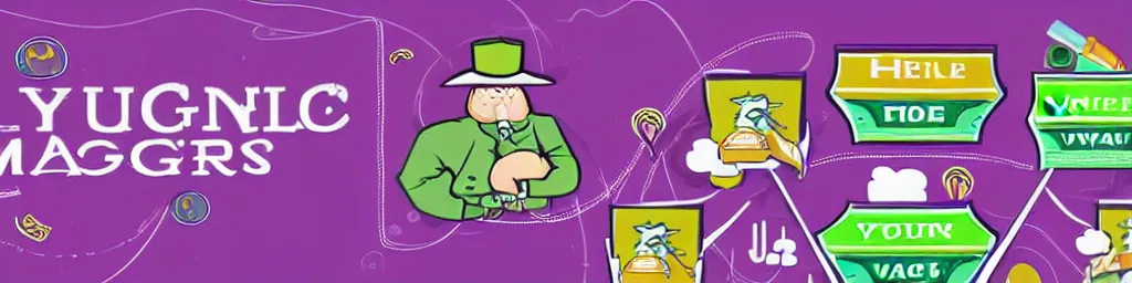 Image similar to Uncle Aloysius UNCO banner, purple green color scheme, UNCO corporate banner, high profit margin pharmaceutical stock exchange, generic professional graphic header, soft muted colors, corporate flow chart, executive industry banner, petroleum vitamin, nootropic stimulant, edible crypto, bull run in a bottle, cowboy piechart