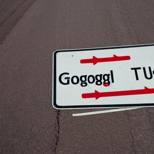 Image similar to a road sign that says googly Tuesday